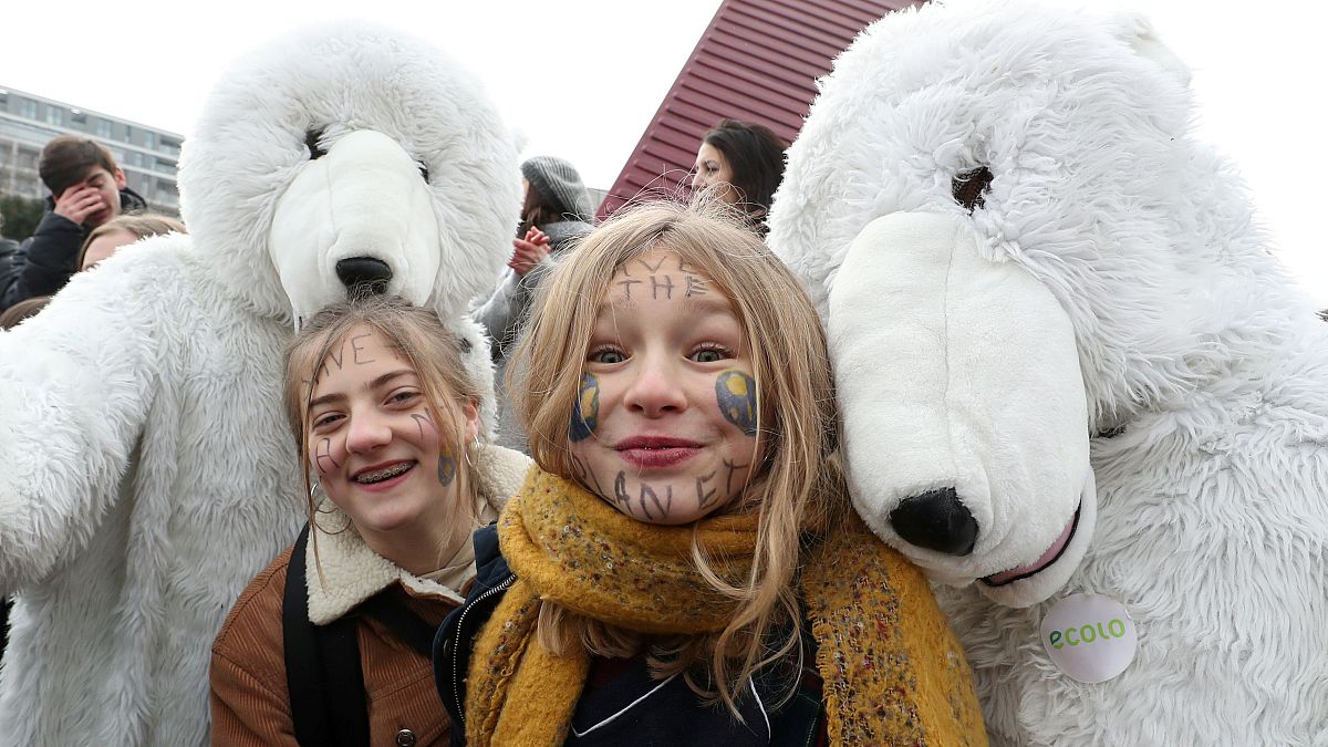 Belgien: Klima-Protest trotz klirrender Kälte