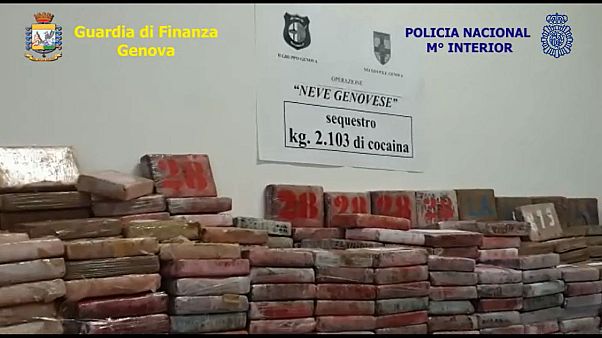 Two tonnes of cocaine seized in Italy's biggest narcotics bust for 25 years