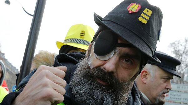 Jeróme Rodruigues em mais um ato de protesto dos "coletes amarelos" Jeróme Rodruigues em mais um ato de protesto dos "coletes amarelos"