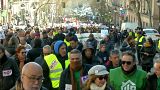 Spagna: i tassisti manifestano a sostegno dei pensionati