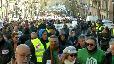 Nyugdíjasok tüntettek Madridban
