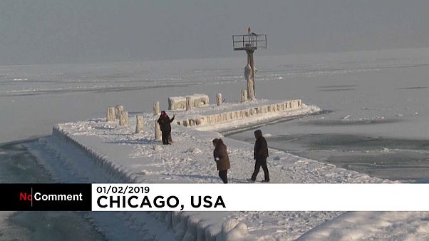 Jégkorszak a Michigan-tó partján Jégkorszak a Michigan-tó partján