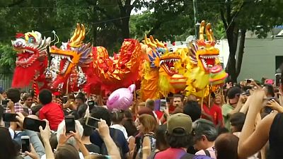 Dancing dragons and lions ring in Lunar New Year in Argentina