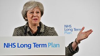 Britain's PM May launches government's NHS Long Term Plan in Liverpool