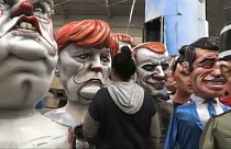 شاهد: مجسمات كاريكاتورية لماكرون وترامب وبوتين في مهرجان نيس