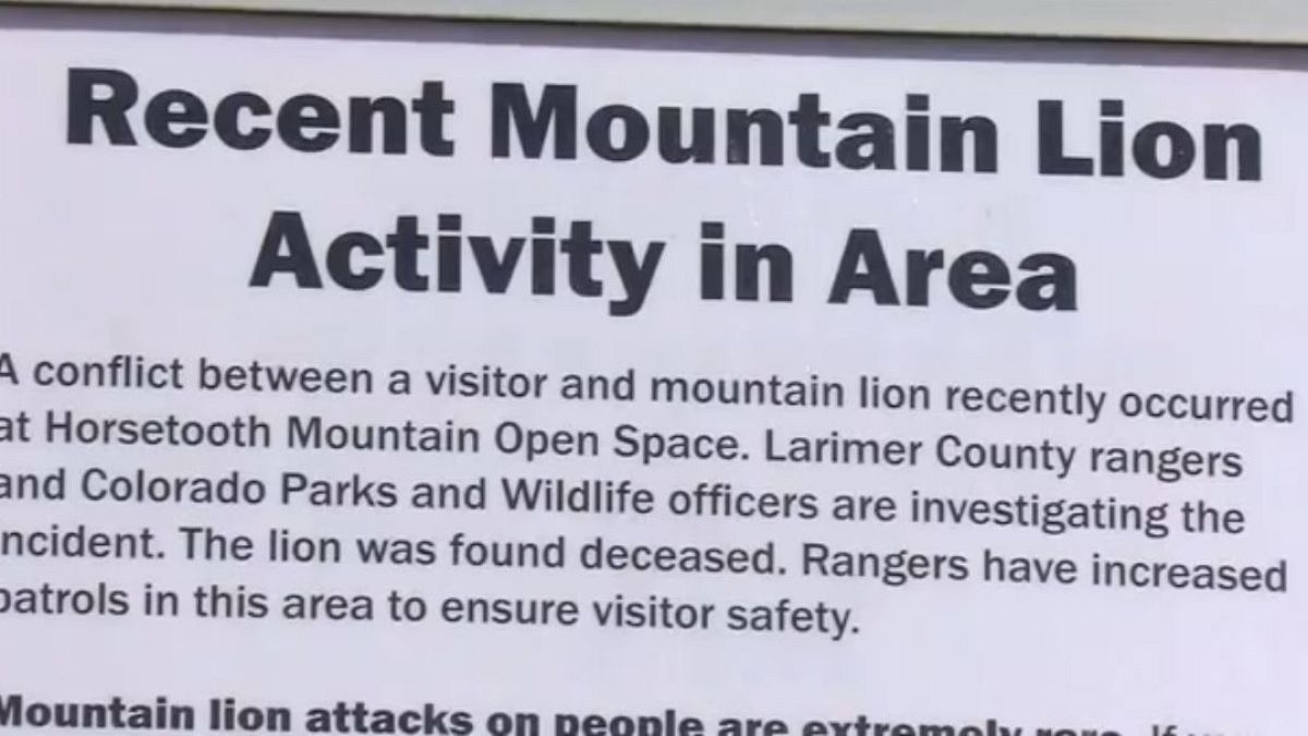 A sign warns visitors about the attack