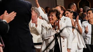 Watch: Female lawmakers cheer record number of women in US Congress