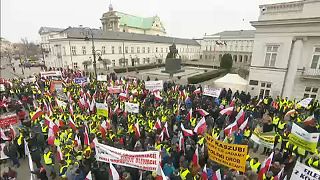 "Agrárfelkelés" a lengyel elnöki palotánál