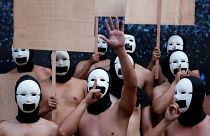Philippine fraternity stages naked protest supporting freedom of expression