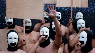 Philippine fraternity stages naked protest supporting freedom of expression