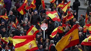 Thousands rally in Madrid against Spanish PM's proposed talks on Catalonia