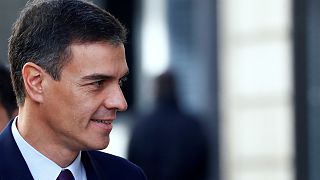 Spain's Prime Minister Pedro Sanchez arrives at Parliament in Madrid, 2019