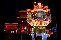 Lanterns light up sky of ancient Chinese city