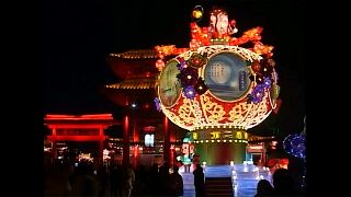 Lanterns light up sky of ancient Chinese city