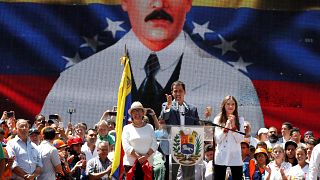 Venezuelan opposition leader Juan Guaido at rally Feb 12