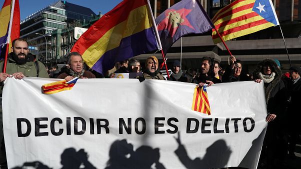 Manifestations contre le procès des indépendantistes catalans Manifestations contre le procès des indépendantistes catalans