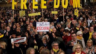 Manifestation de soutien aux leaders indépendantistes catalans