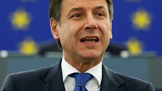 Giuseppe Conte addresses the European Parliament, February 2019