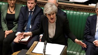 UK Prime Minister Theresa May in Parliament on January 29, 2019.
