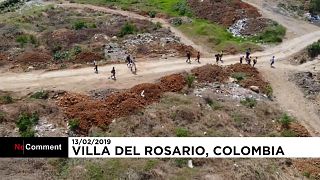 Drone shows images of Venezuelans crossing to Colombia illegally