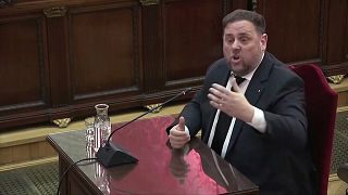 Former Catalan Vice President Oriol Junqueras testifies before judges