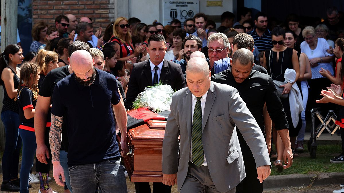 Funeral in Argentina for Premiership football player Emiliano Sala 