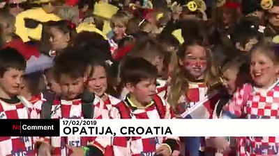 Hundreds of children take part in annual carnival in Croatia