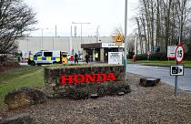 Entrada a la planta de automóviles de Honda en Swindon, Gran Bretaña.