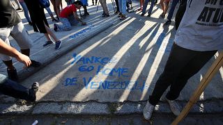 Protesta en Buenos Aires a favor de Nicolás Maduro