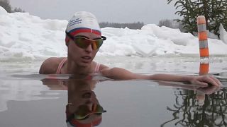 Ice swimming enthusiasts in Russia are nicknamed 'Walruses'