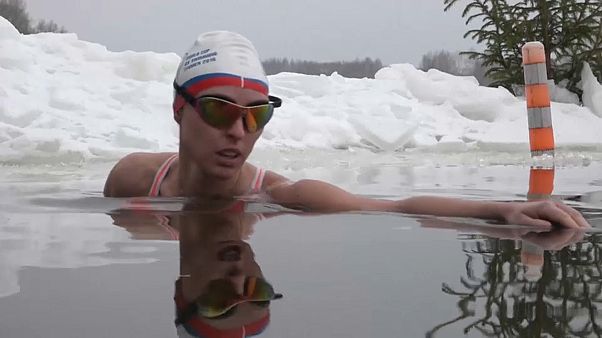 Ice swimming enthusiasts in Russia are nicknamed 'Walruses' Ice swimming enthusiasts in Russia are nicknamed 'Walruses'