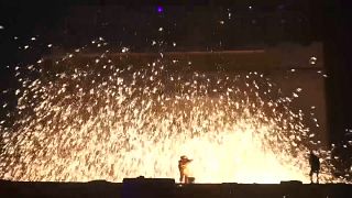 Sparks fly for Lunar New Year in ancient light show