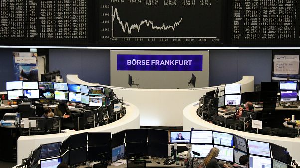 German share price index DAX graph at the stock exchange in Frankfurt German share price index DAX graph at the stock exchange in Frankfurt