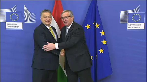 Raw Moment: Jean-Claude Juncker and Viktor Orban in happier times Raw Moment: Jean-Claude Juncker and Viktor Orban in happier times