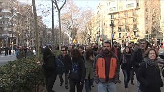 Seguimiento moderado de la huelga en Cataluña en apoyo a los independentistas presos