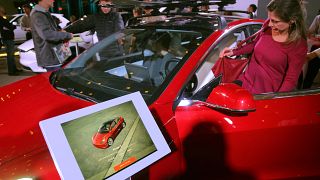 A Tesla Model 3 on display in Toronto