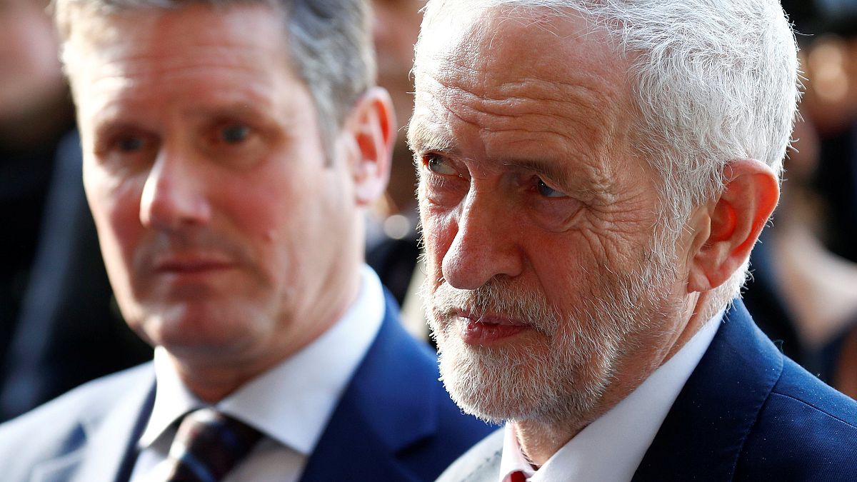 UK Labour Party leader Jeremy Corbyn with EU chief negotiator Barnier