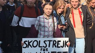 Greta Thunberg at Friday's climate march in Paris.