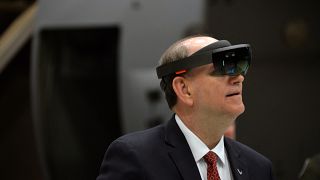 The US under secretary to the Air Force using a HoloLens on Feb 14, 2019.