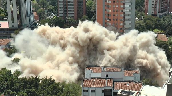 The demolition of Pablo Escobar's former home The demolition of Pablo Escobar's former home