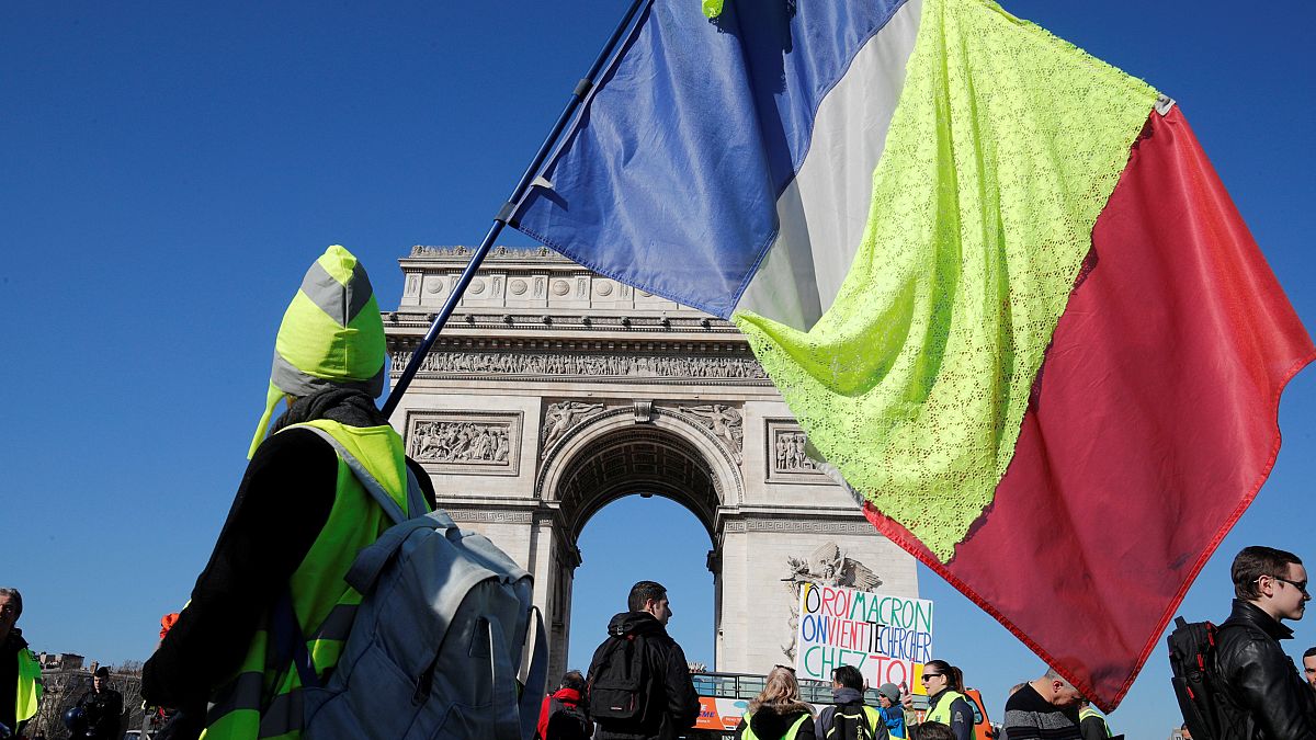 Thousands march across France for the Gilets Jaunes' "Act XV"