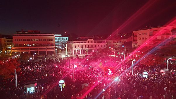 Thousands march in Montenegro to end president's 30-year rule in third protest this month Thousands march in Montenegro to end president's 30-year rule in third protest this month