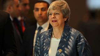 British PM Theresa May in Sharm el-Sheikh, Egypt, February 24, 2019