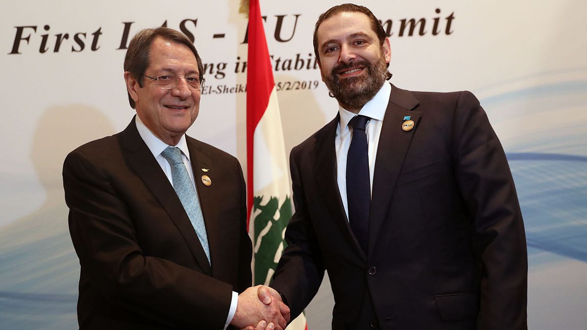 Ο Πρόεδρος Αναστασιάδης με τον πρωθυπουργό του Λιβάνου, Σαάντ Χαρίρι