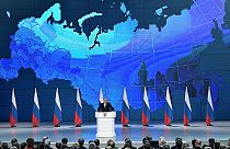 Vladimir Putin addresses the Federal Assembly in Moscow