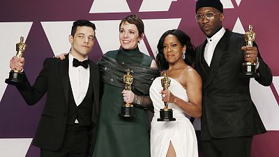 Oscars Photo Room - Rami Malek, Olivia Colman, Regina King, Mahershala Ali