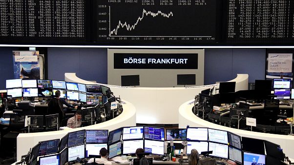 The German share price index DAX graph at the stock exchange in Frankfurt The German share price index DAX graph at the stock exchange in Frankfurt