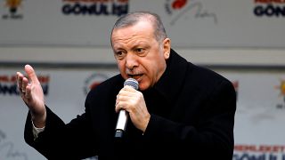 أردوغان يتحدث في اسطنبول يوم 16 فبراير شباط 2019