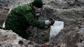 Exhumation of a Nazi-era mass grave in Belarus