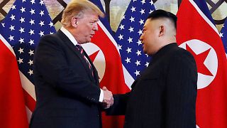 Watch: Kim and Trump shake hands before second summit in Hanoi
